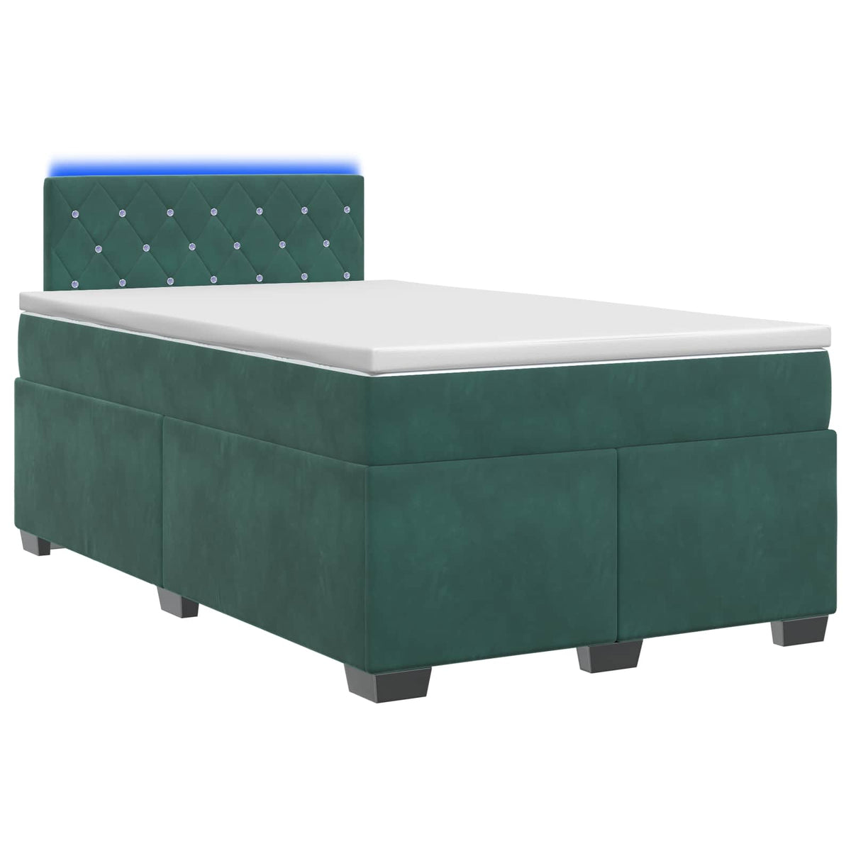 Boxspring Bed met Matras en LED Donkergroen 120 x 200 cm is nu te koop bij PeponiXL, paradijselijk wonen!