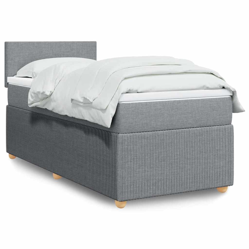 Boxspring met matras stof lichtgrijs 90x190 cm is nu te koop bij PeponiXL, paradijselijk wonen!
