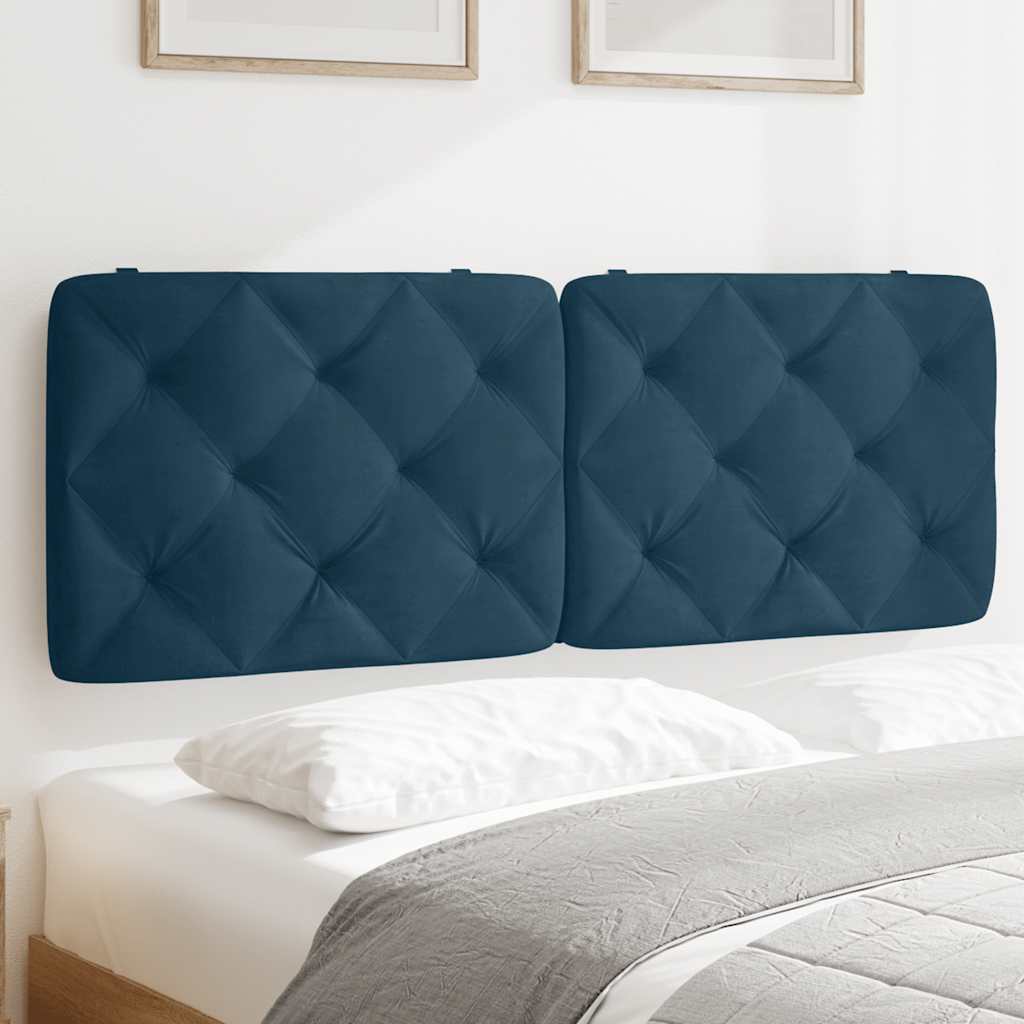 Hoofdbordkussen 120 cm fluweel blauw is nu te koop bij PeponiXL, paradijselijk wonen!