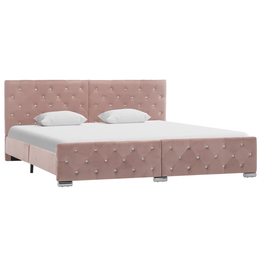 Bedframe fluweel roze 180x200 cm is nu te koop bij PeponiXL, paradijselijk wonen!
