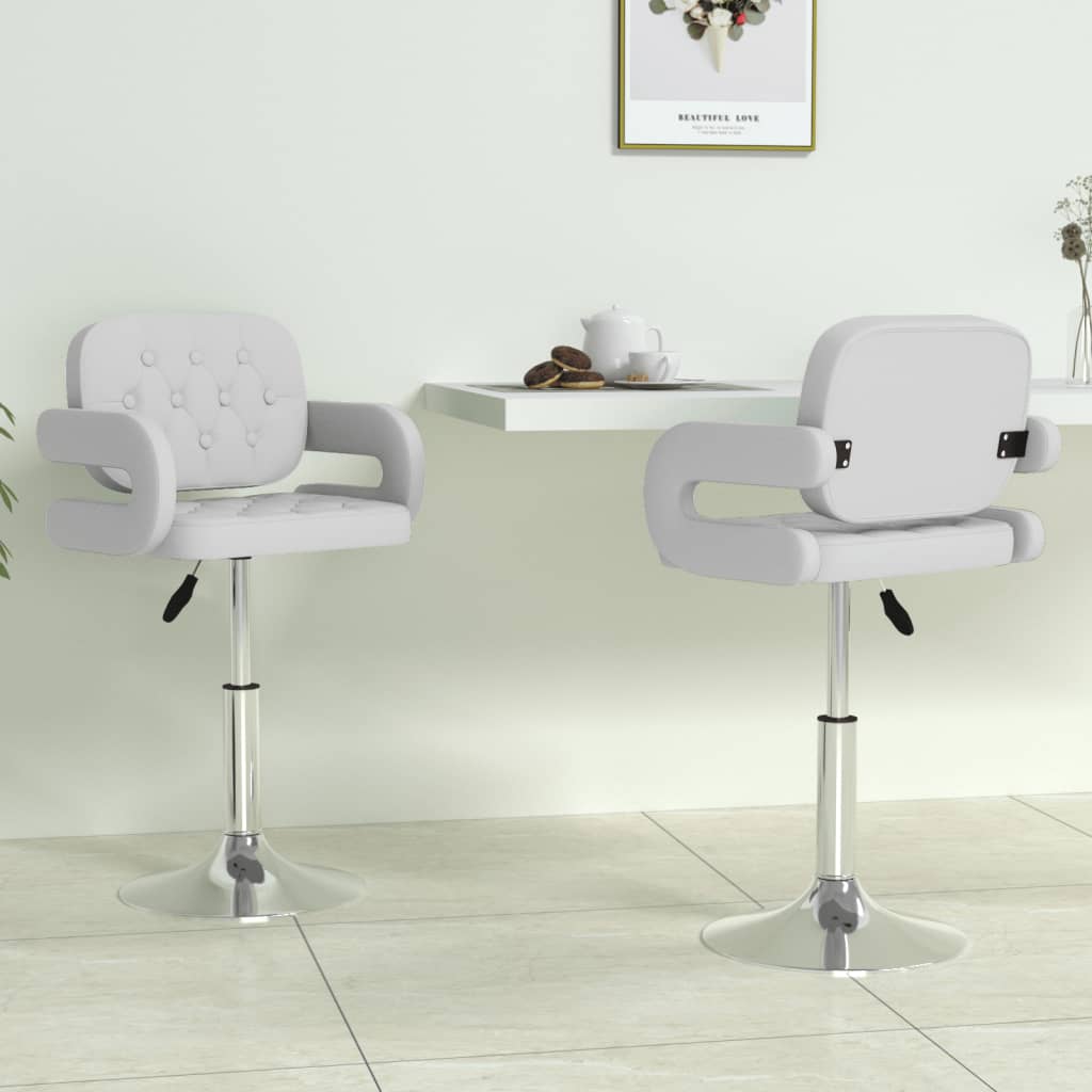 Eetkamerstoelen draaibaar 2 st kunstleer wit is nu te koop bij PeponiXL, paradijselijk wonen!