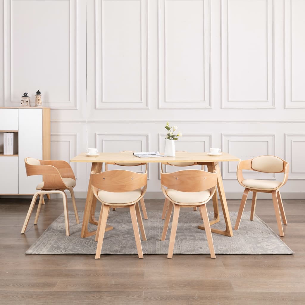 Eetkamerstoelen 6 st gebogen hout en kunstleer is nu te koop bij PeponiXL, paradijselijk wonen!