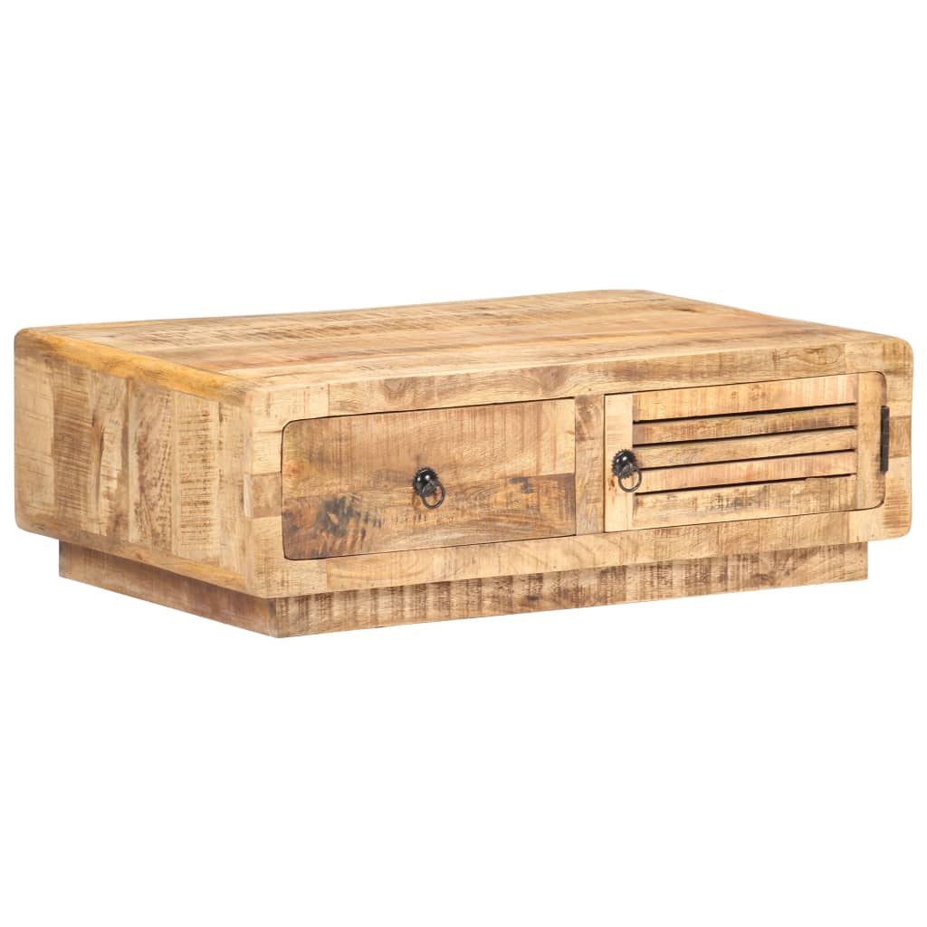 Salontafel 90x60x29 cm ruw mangohout is nu te koop bij PeponiXL, paradijselijk wonen!