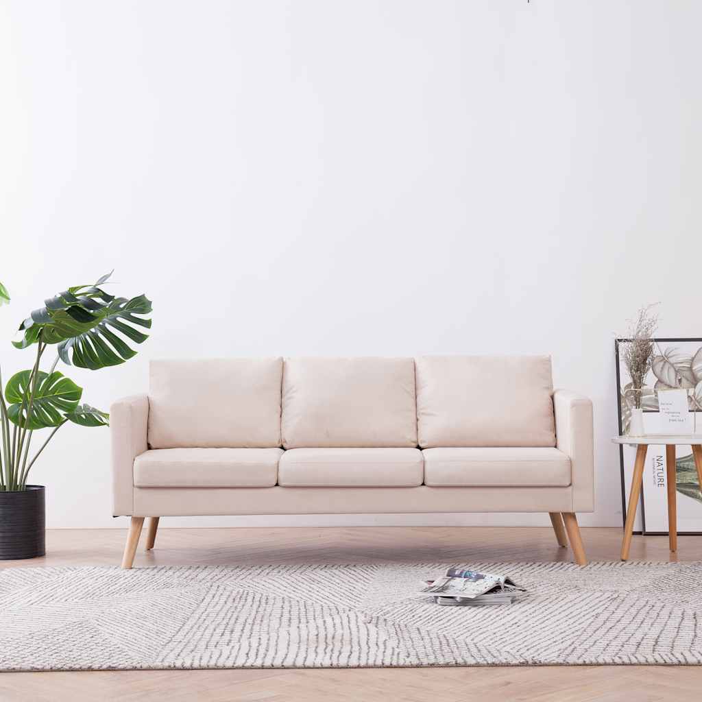 Driezitsbank stof crème is nu te koop bij PeponiXL, paradijselijk wonen!
