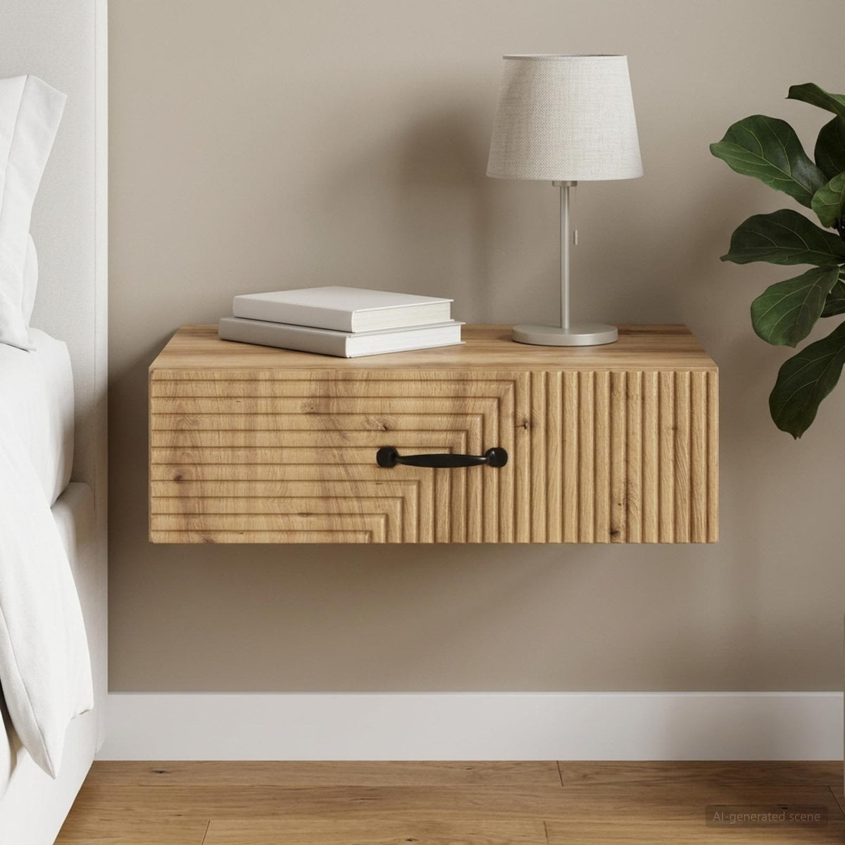 Wandmontage Zijtafel Artisanaal eiken 59 x 34,5 x 17 cm is nu te koop bij PeponiXL, paradijselijk wonen!