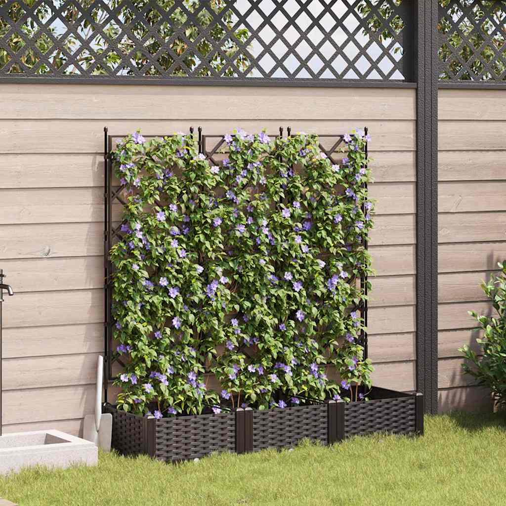 Tuin Bloempot 3 pcs Bruin 120 x 40 x 125,5 cm Kunststof is nu te koop bij PeponiXL, paradijselijk wonen!