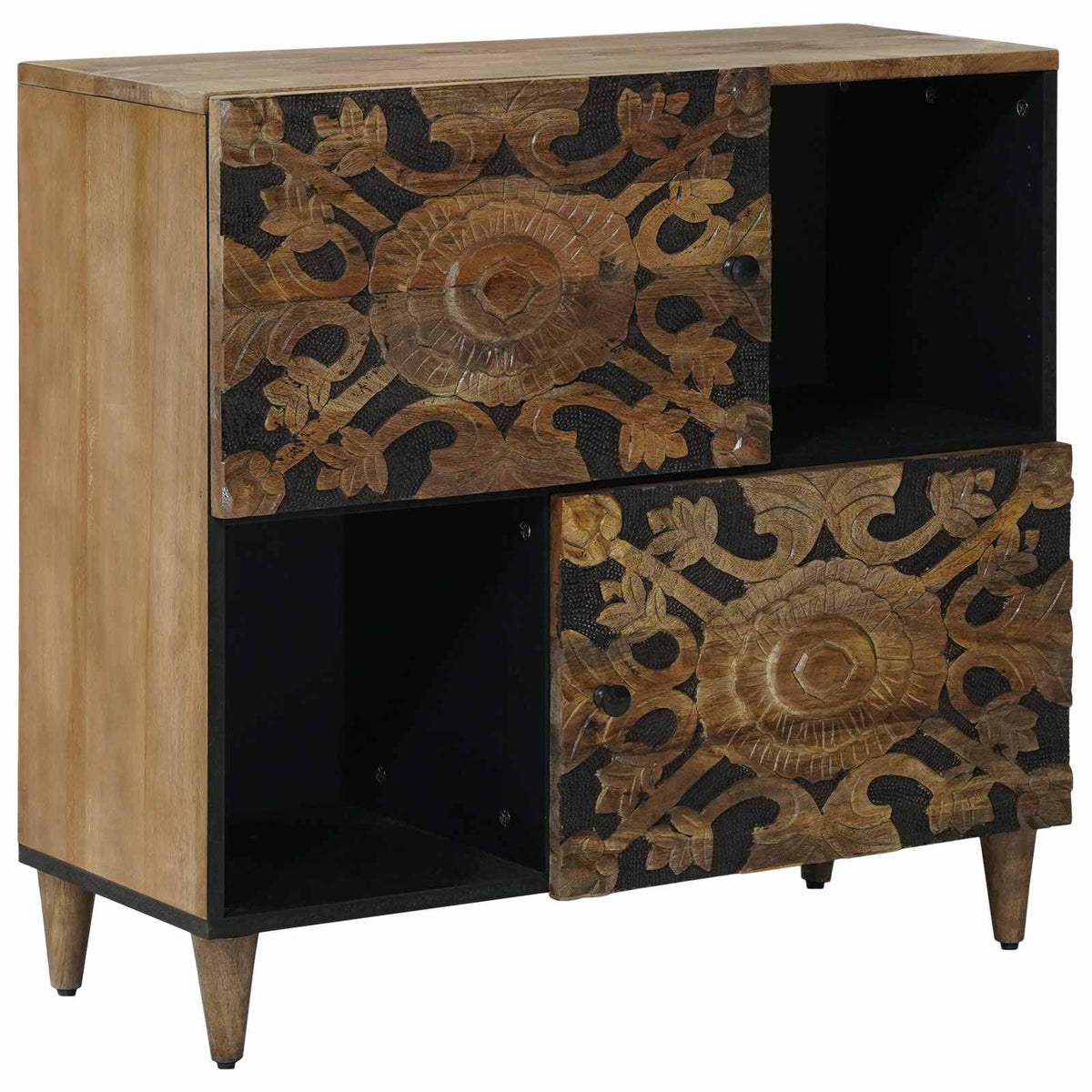 Dressoir met opslag Bruin 80 x 33,5 x 75 cm Massief Mango Hout is nu te koop bij PeponiXL, paradijselijk wonen!