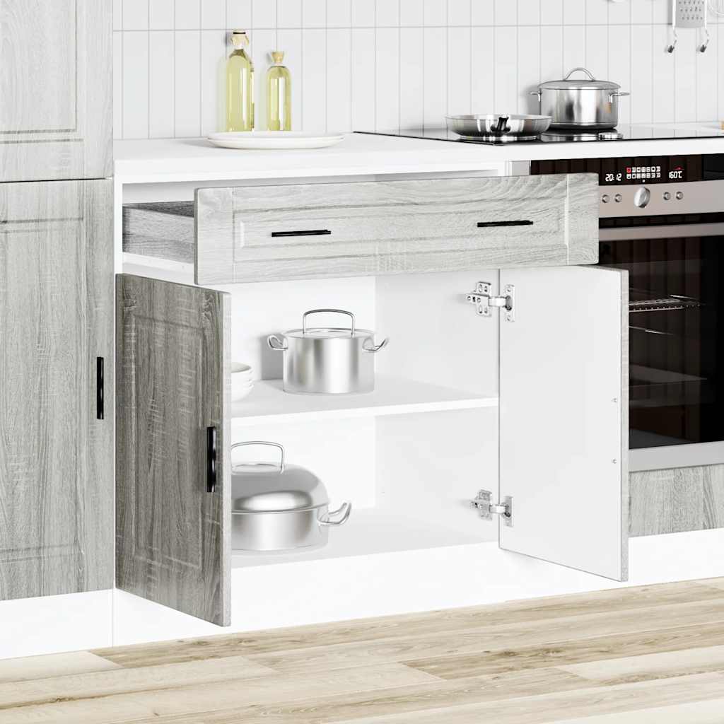 Onderkast "Porto" bewerkt hout grijs sonoma eiken is nu te koop bij PeponiXL, paradijselijk wonen!