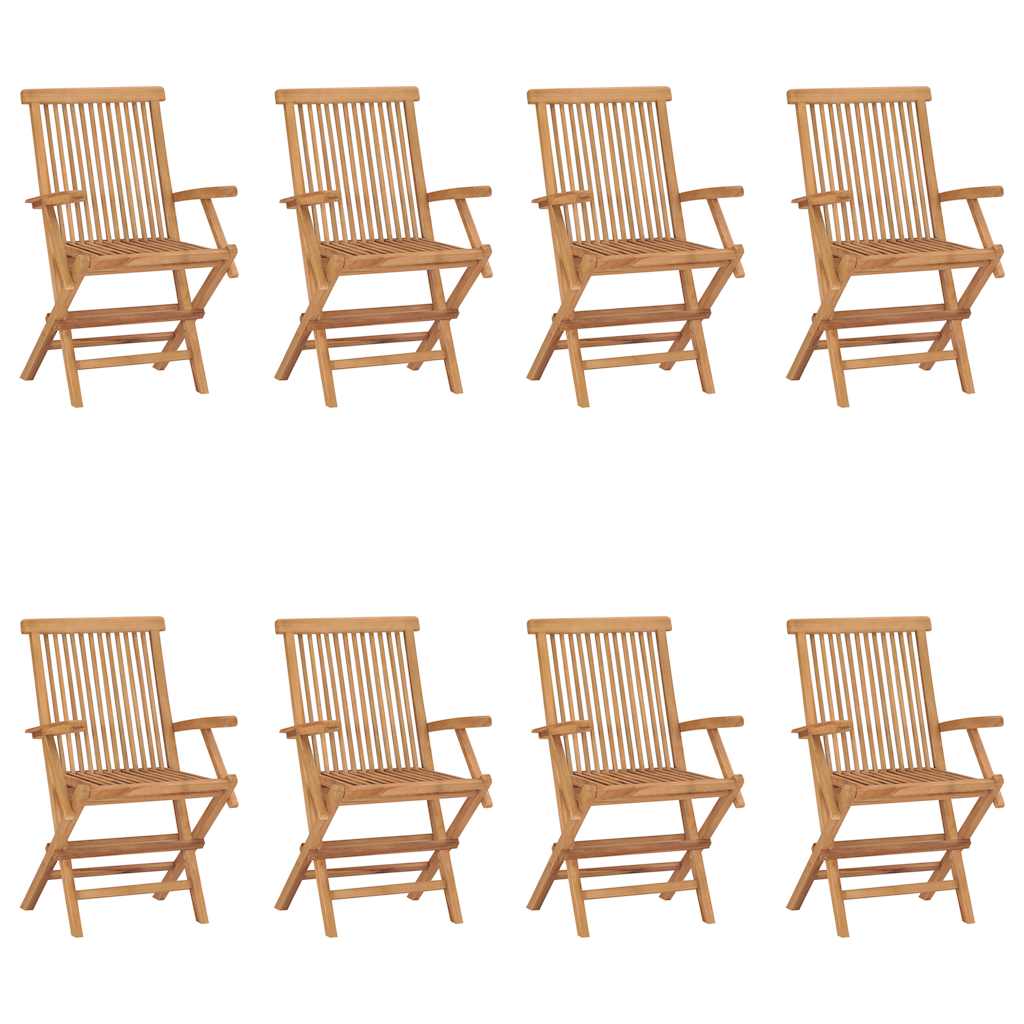 Tuinstoelen 8 st inklapbaar massief teakhout is nu te koop bij PeponiXL, paradijselijk wonen!
