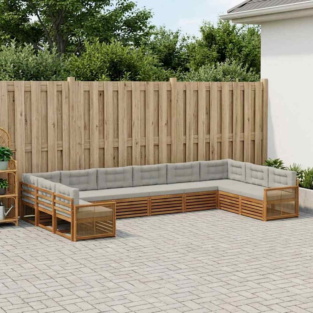 Sofa-Sets met kussen 10 pcs Massief Acaciahout is nu te koop bij PeponiXL, paradijselijk wonen!