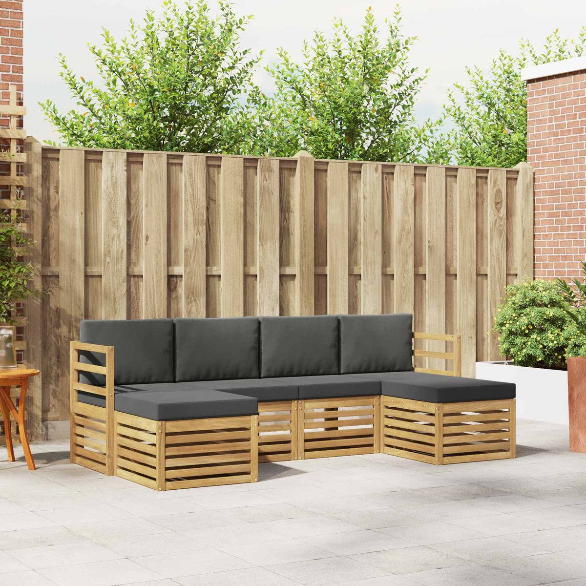 Sofa-Sets 6 pcs Wit en antracietkleurig 245 x 122,5 x 73 cm is nu te koop bij PeponiXL, paradijselijk wonen!