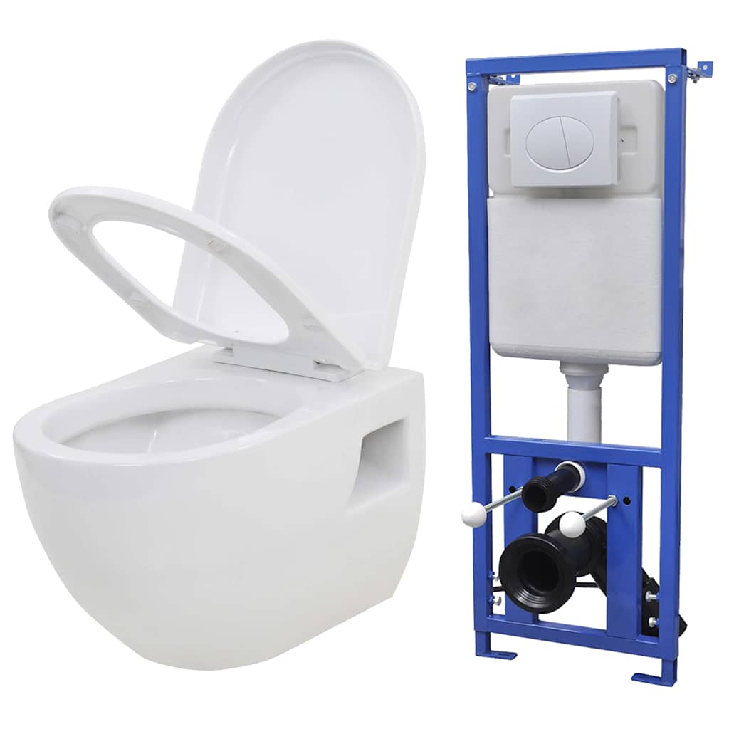 Hangend toilet met verborgen stortbak keramiek wit is nu te koop bij PeponiXL, paradijselijk wonen!