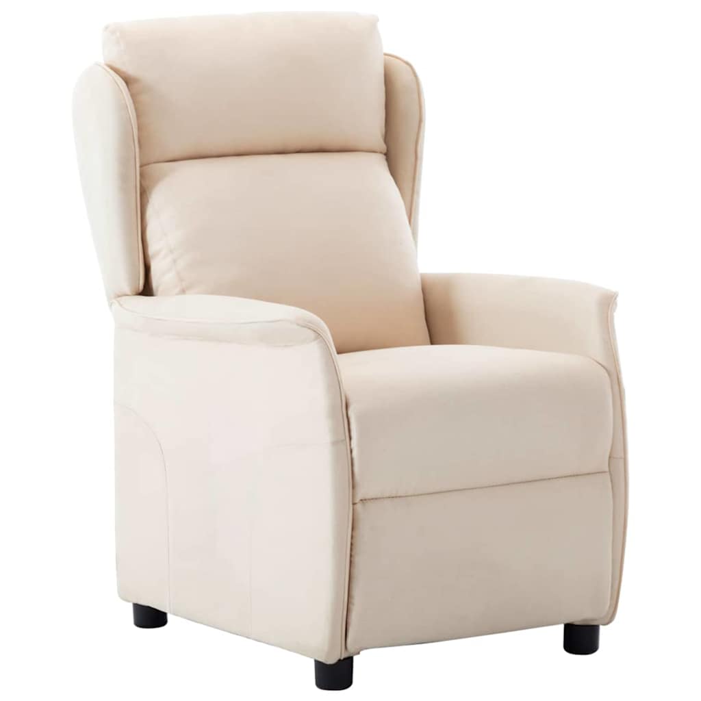 Ligstoel Crème 66.5 x 94 x 101.5 cm Polyester is nu te koop bij PeponiXL, paradijselijk wonen!