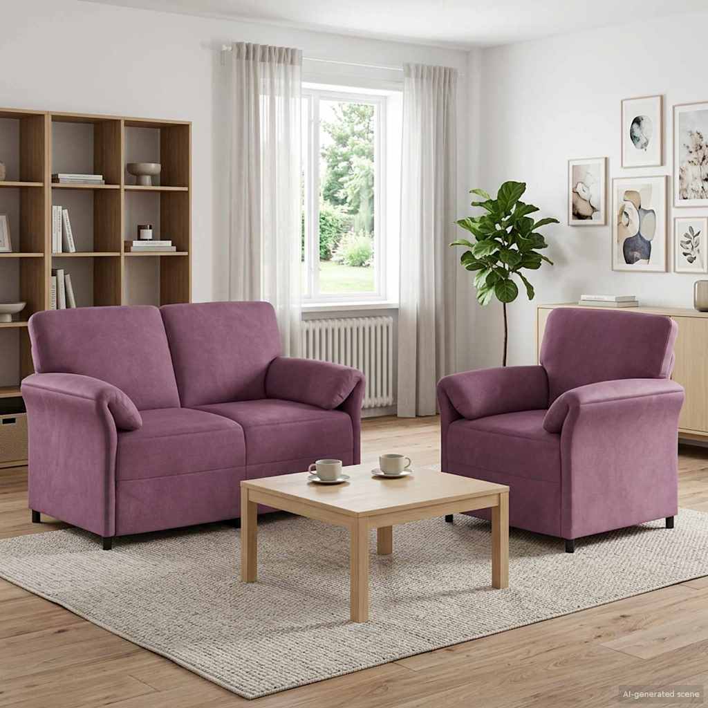 Bankstel 2 st Paars Fluweel is nu te koop bij PeponiXL, paradijselijk wonen!