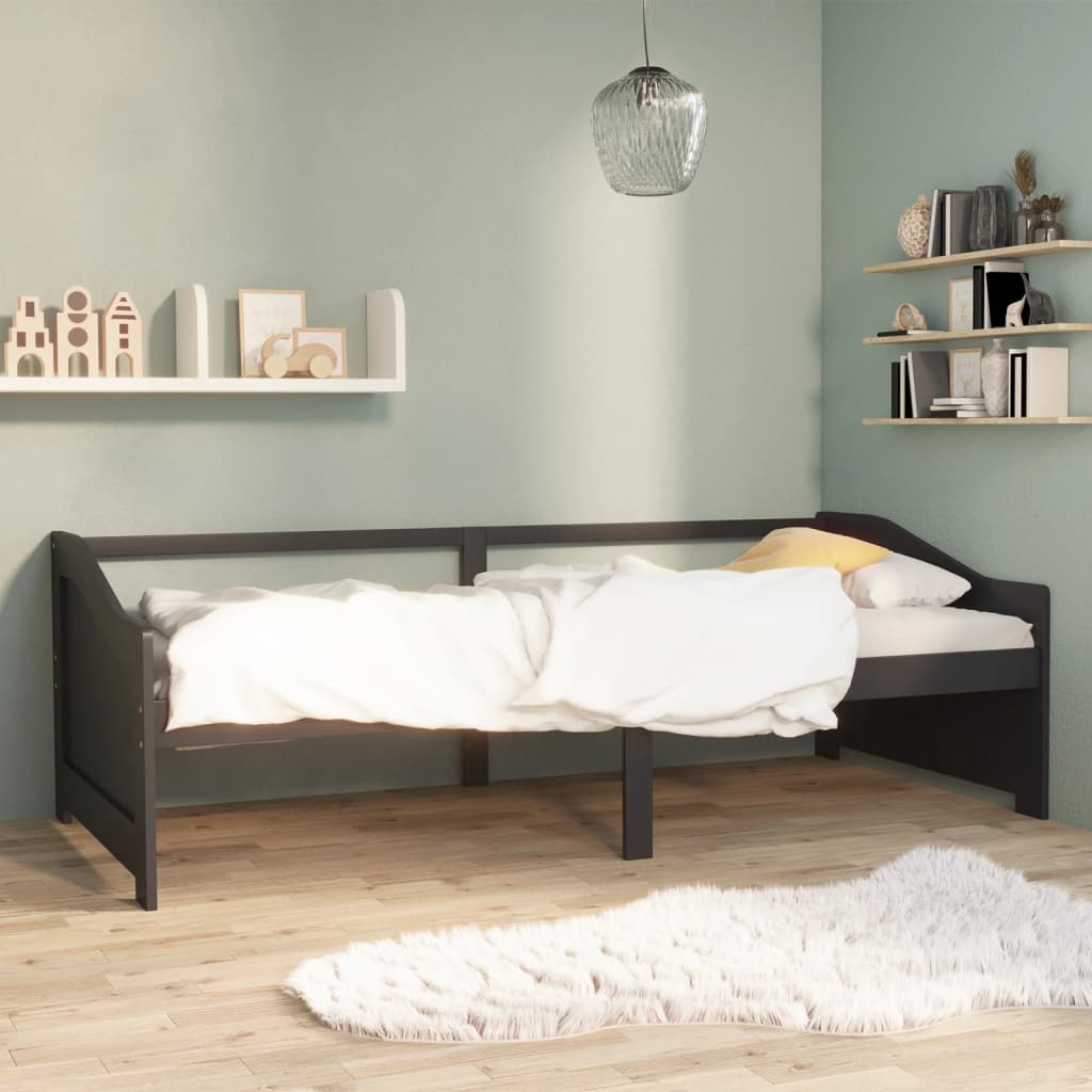 Bedbank 3-zits massief grenenhout donkergrijs 90x200 cm is nu te koop bij PeponiXL, paradijselijk wonen!