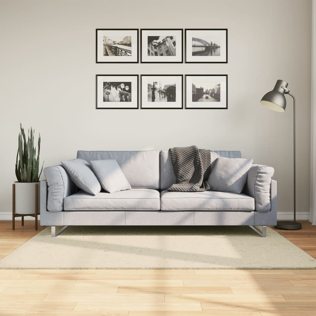 Vloerkleed HUARTE laagpolig zacht wasbaar 120x170 cm crème is nu te koop bij PeponiXL, paradijselijk wonen!