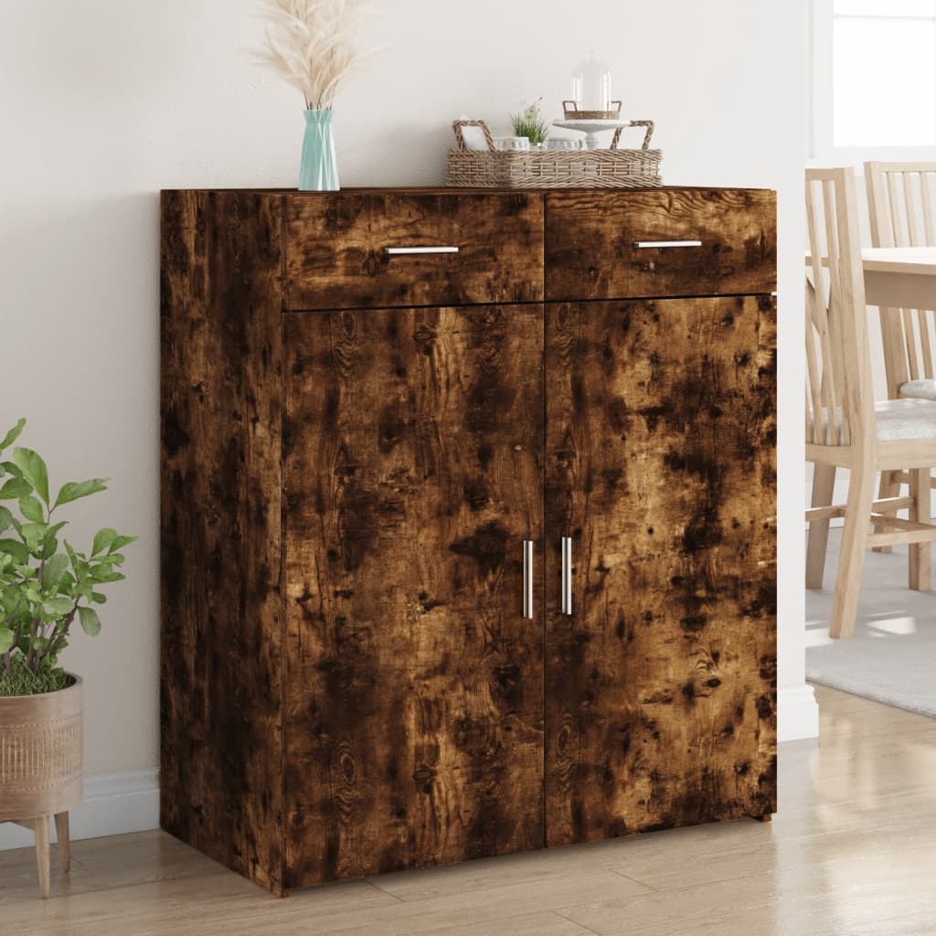 Dressoir 80x42,5x93 cm bewerkt hout gerookt eikenkleurig is nu te koop bij PeponiXL, paradijselijk wonen!