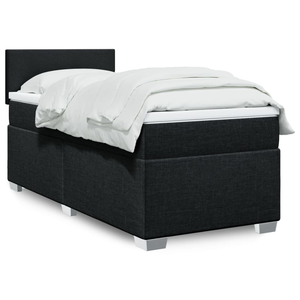 Boxspring met matras stof zwart 90x190 cm is nu te koop bij PeponiXL, paradijselijk wonen!