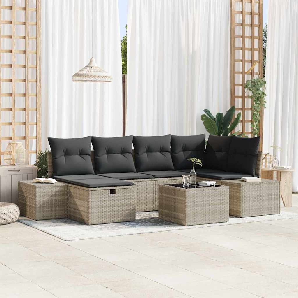 Bankstel 6 st poly rattan is nu te koop bij PeponiXL, paradijselijk wonen!