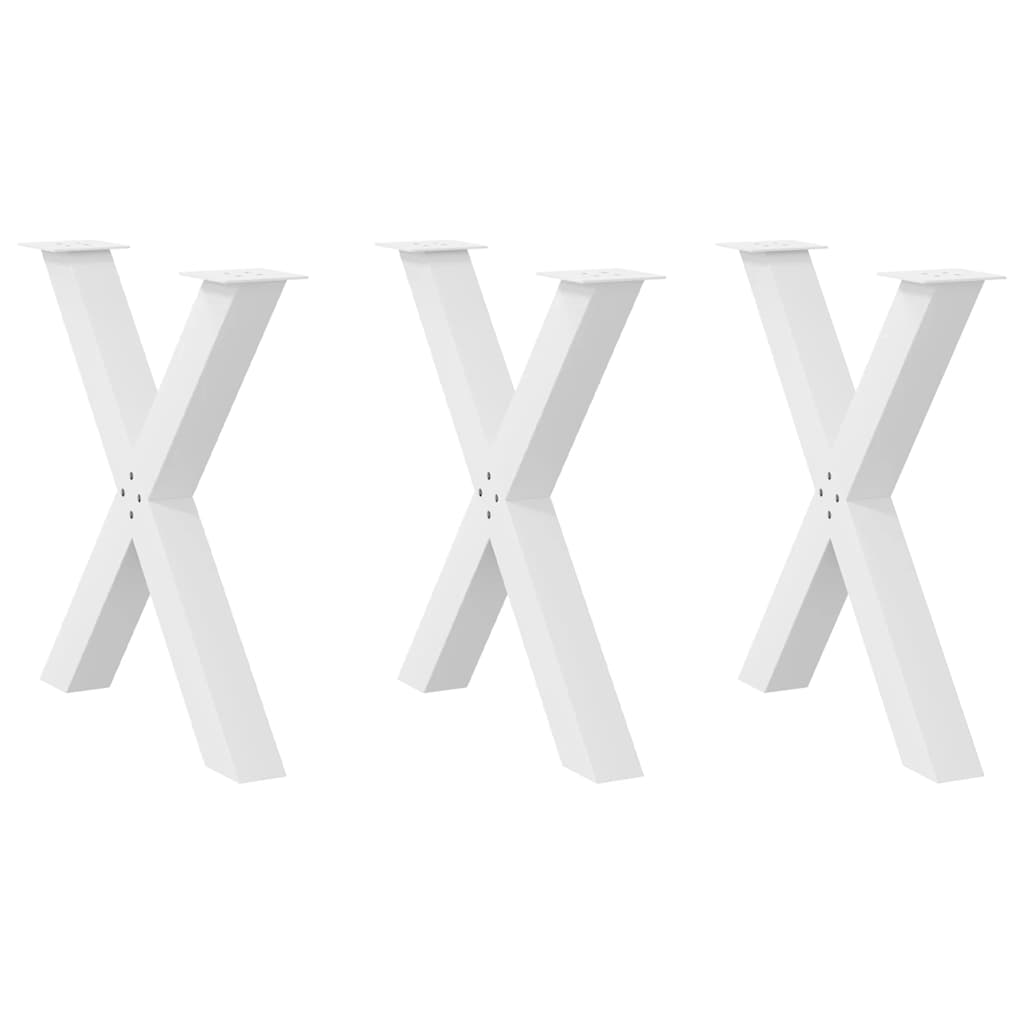 Eettafelpoten 3 st X-vormig 70x(72-73) cm staal wit is nu te koop bij PeponiXL, paradijselijk wonen!