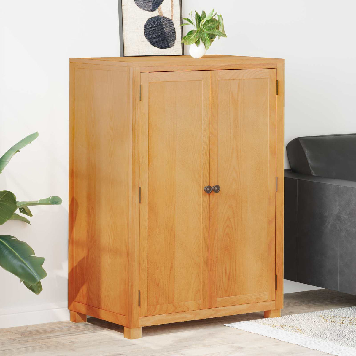 Kledingkast met opslag met de deur Bruin Bewerkt hout is nu te koop bij PeponiXL, paradijselijk wonen!