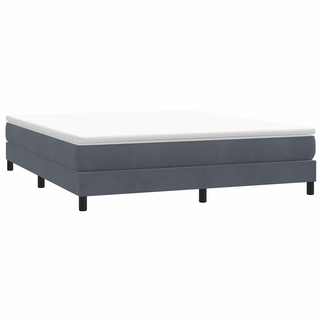Boxspring zonder matras fluweel donkergrijs 180x210 cm is nu te koop bij PeponiXL, paradijselijk wonen!