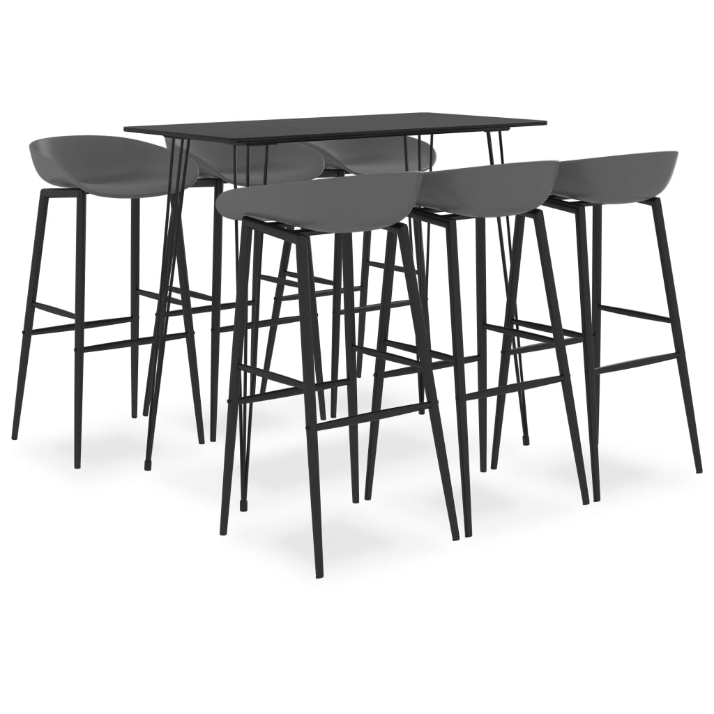 7-delige Barset zwart en grijs is nu te koop bij PeponiXL, paradijselijk wonen!