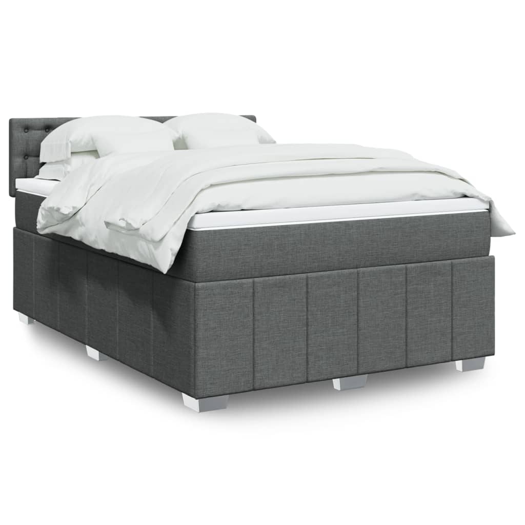 Boxspring met matras stof donkergrijs 160x200 cm is nu te koop bij PeponiXL, paradijselijk wonen!