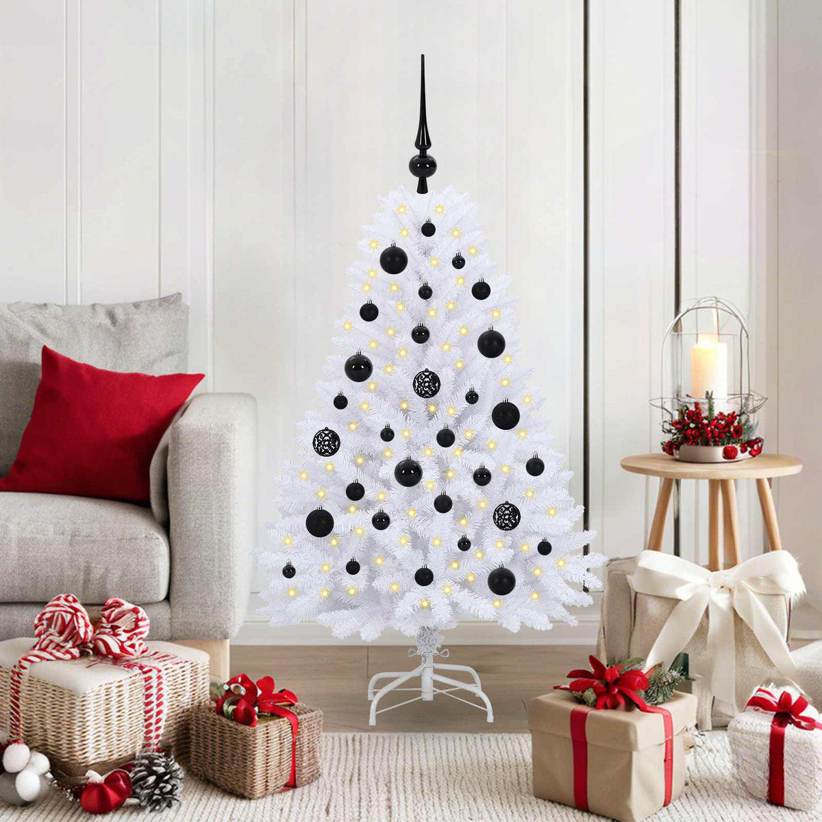 Kunstmatige Inklapbare Kerstboom Wit 120 cm PVC en Staal is nu te koop bij PeponiXL, paradijselijk wonen!