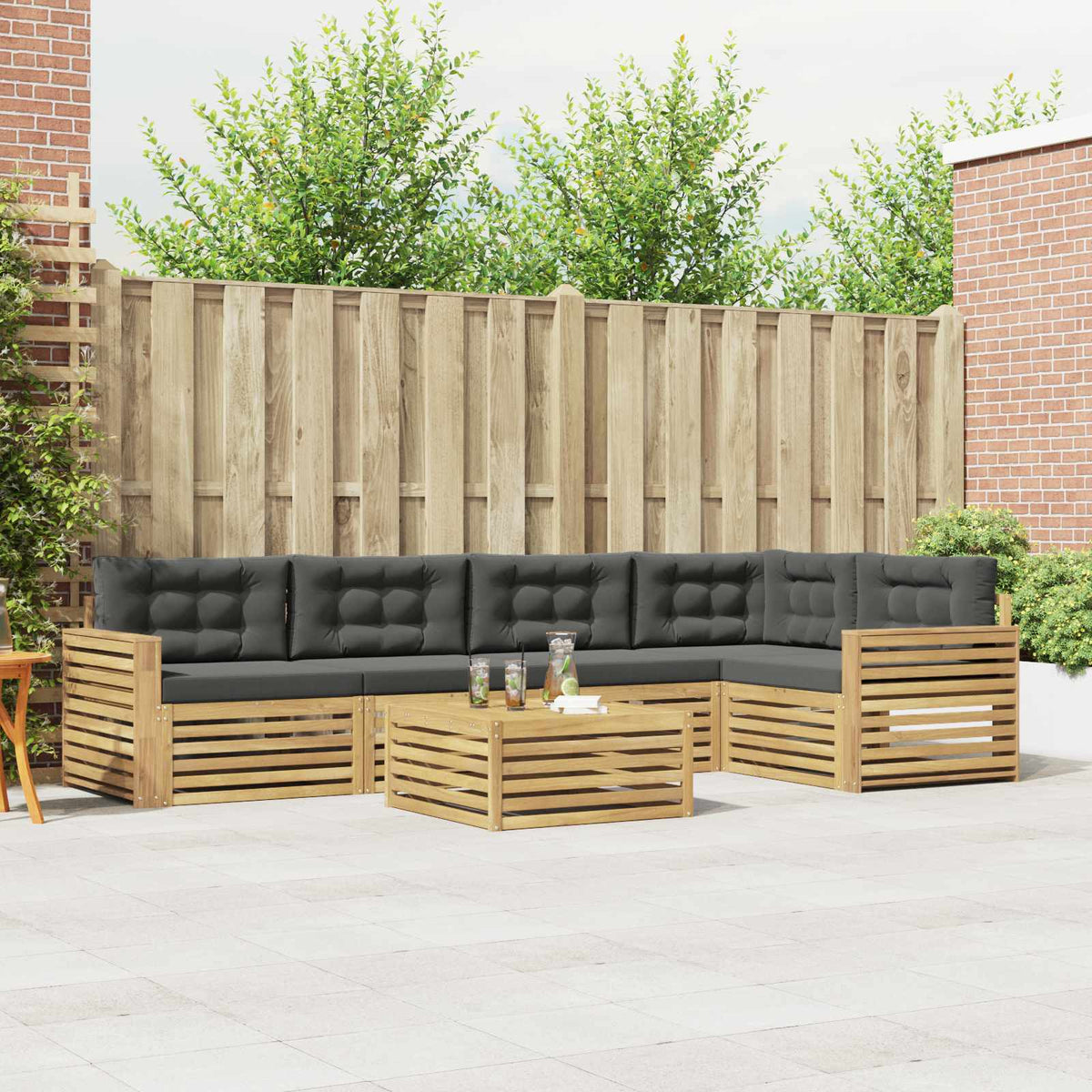 Buiten bankenset 6 pcs Wit en antracietkleurig 79 x 79 x 37 cm is nu te koop bij PeponiXL, paradijselijk wonen!