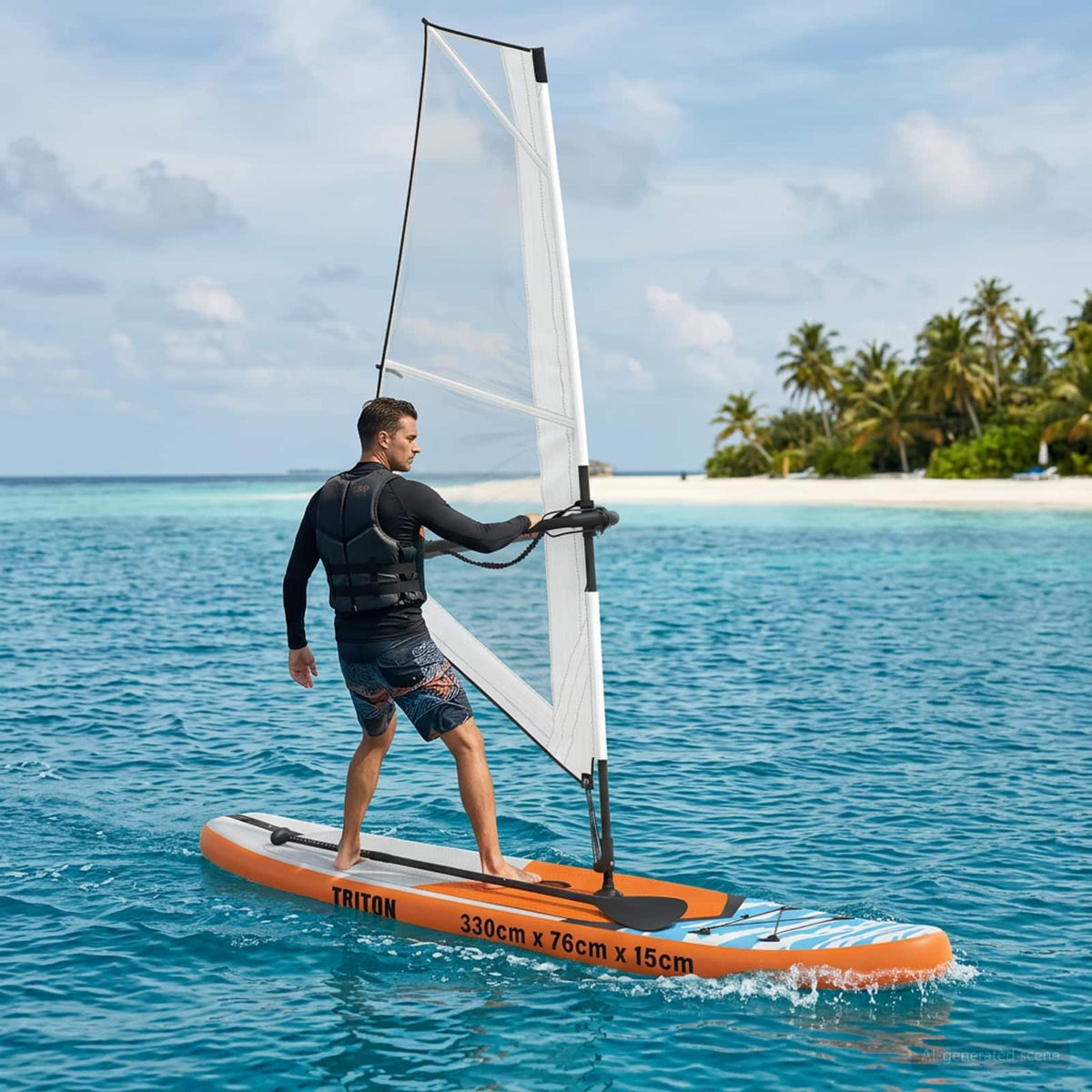 Opblaasbaar SUP Board met Zeil TRITON 330 x 76 x 15 cm Blauw is nu te koop bij PeponiXL, paradijselijk wonen!