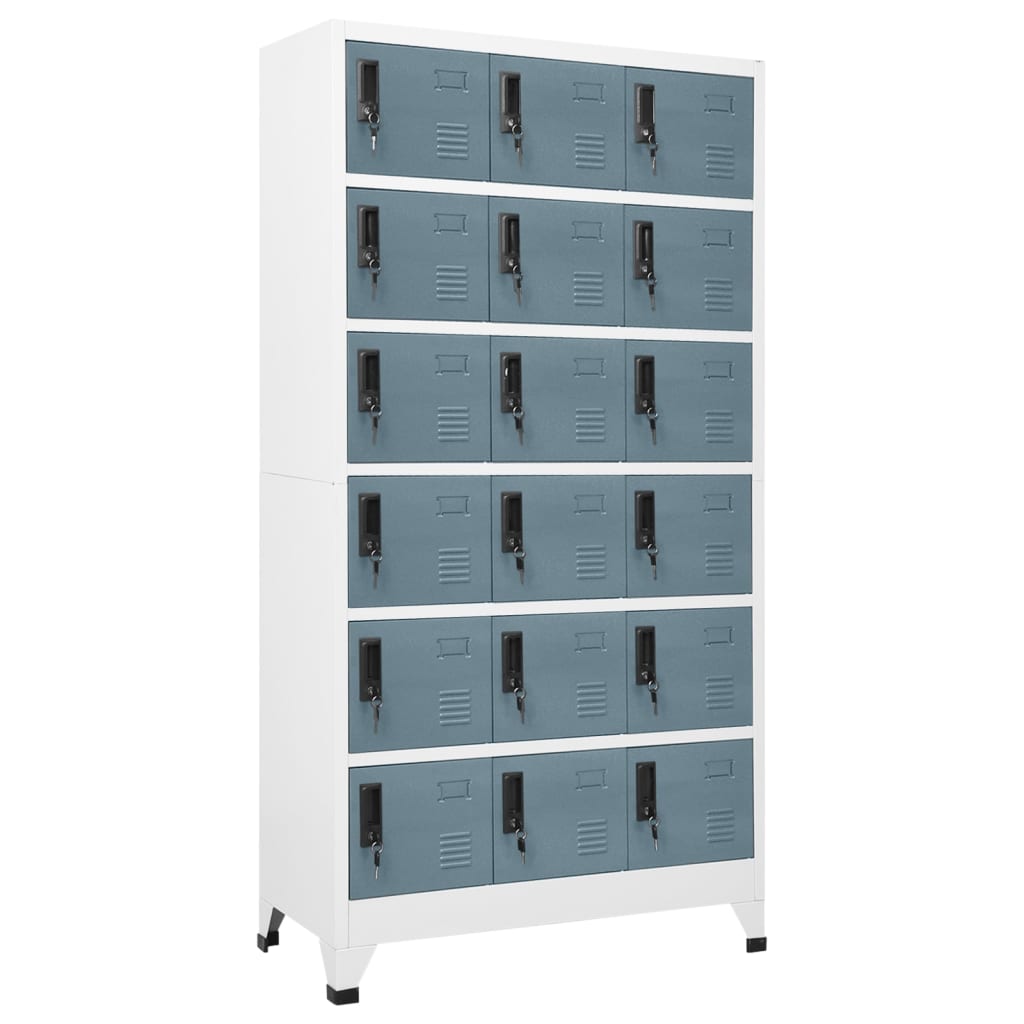 Lockerkast 90x40x180 cm staal lichtgrijs en donkergrijs is nu te koop bij PeponiXL, paradijselijk wonen!
