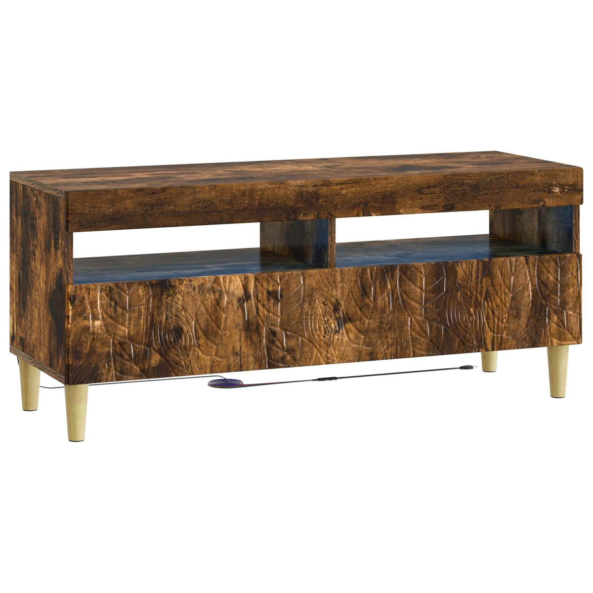 LED tv-meubel Gerookt eiken Bewerkt hout is nu te koop bij PeponiXL, paradijselijk wonen!
