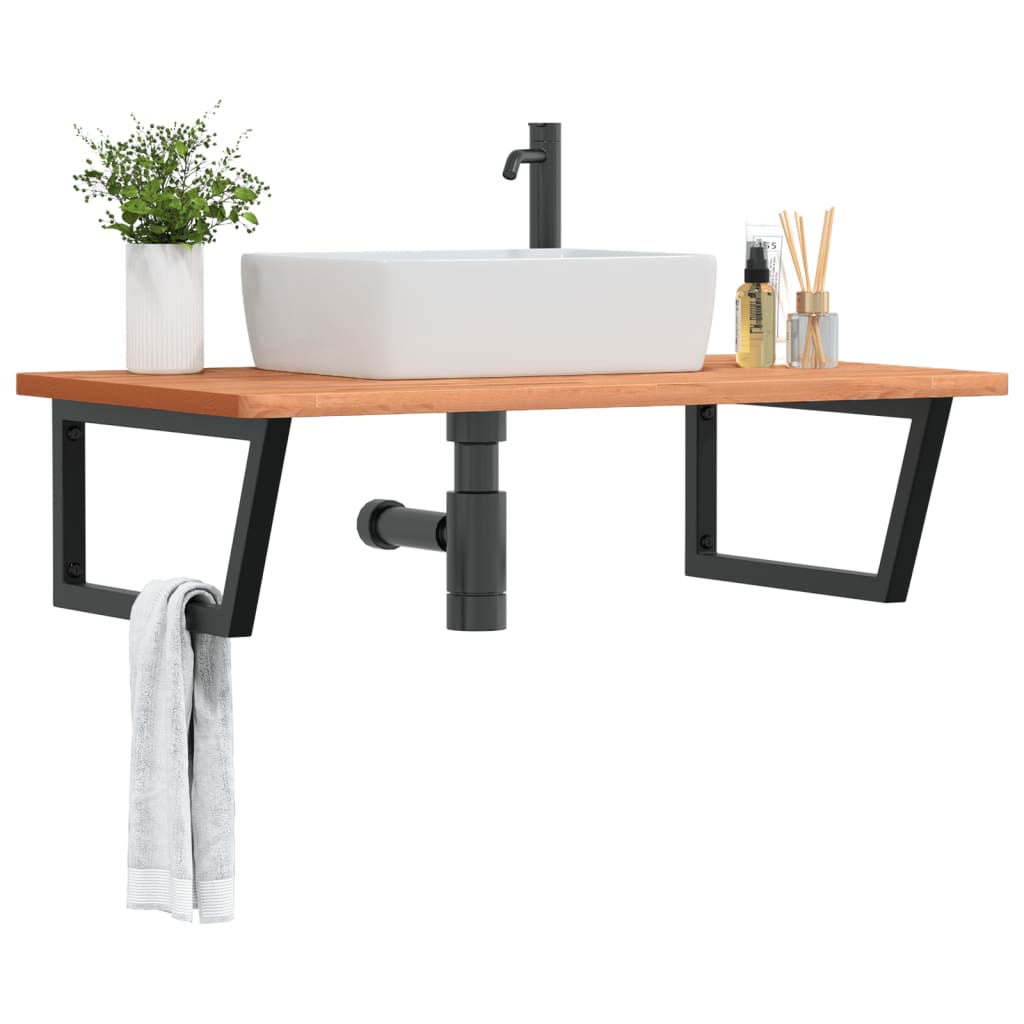 Badkamer wandschap staal en massief beukenhout is nu te koop bij PeponiXL, paradijselijk wonen!