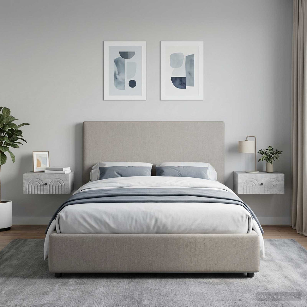 Wandbeugel Bedkast met lade 2 pcs Betongrijs 49 x 34,5 x 20 cm is nu te koop bij PeponiXL, paradijselijk wonen!