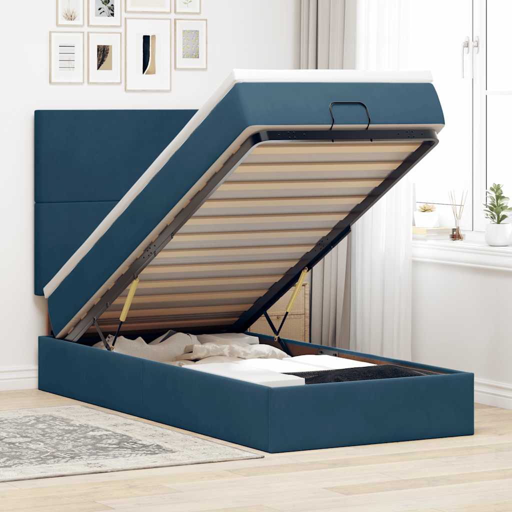 Ottoman bed met matrassen en LED's 100x200cm fluweel is nu te koop bij PeponiXL, paradijselijk wonen!