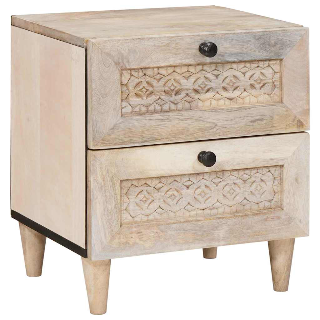 Nachtkastje met lade Beige 40 x 33 x 46 cm Massief acaciahout is nu te koop bij PeponiXL, paradijselijk wonen!