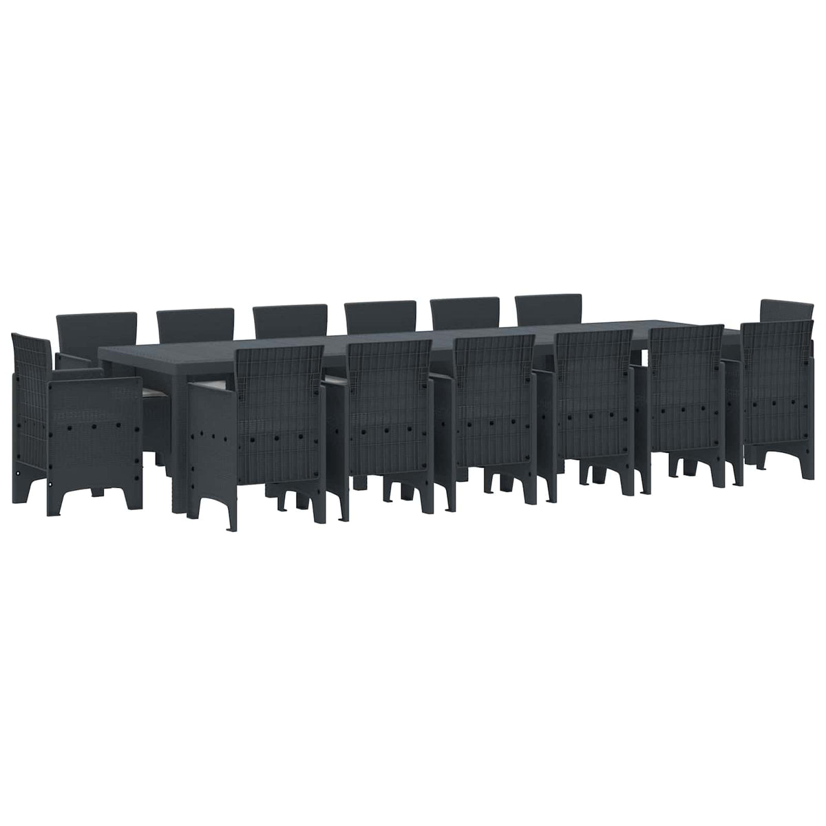 Tuin Eetset 15 pcs Antraciet Polt riet is nu te koop bij PeponiXL, paradijselijk wonen!