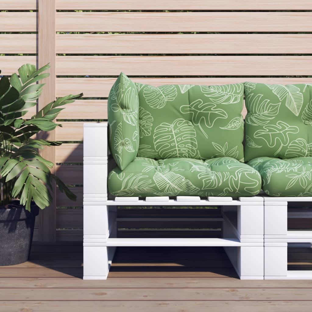 Palletkussens 3 st bladpatroon oxford stof is nu te koop bij PeponiXL, paradijselijk wonen!