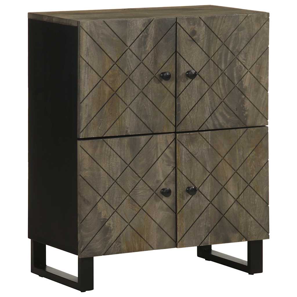Dressoir 60x33x75 cm massief mangohout zwart is nu te koop bij PeponiXL, paradijselijk wonen!