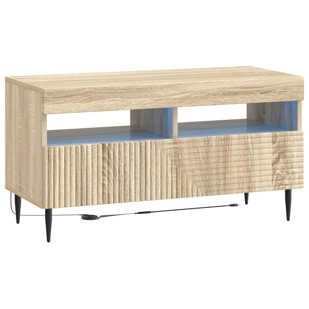 LED tv-meubel Sonoma Eiken Bewerkt hout is nu te koop bij PeponiXL, paradijselijk wonen!