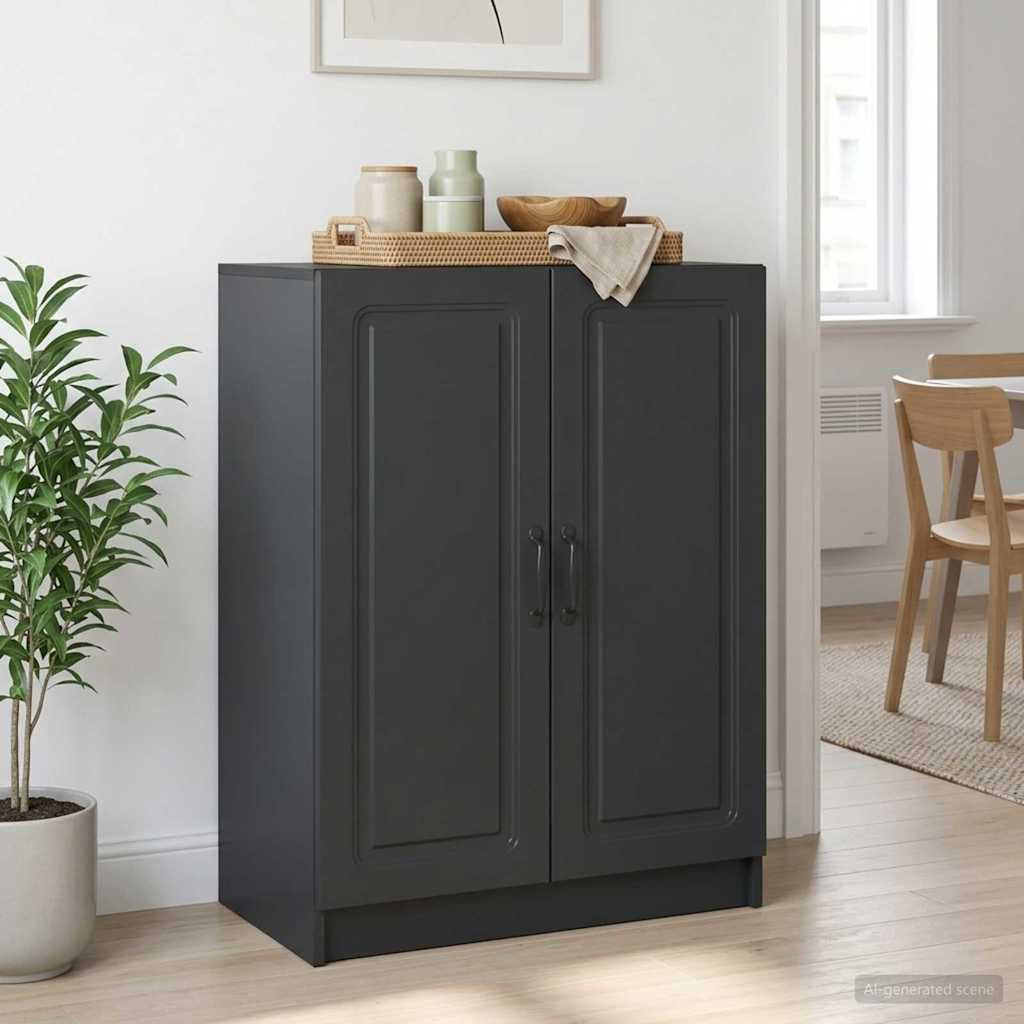 Dressoir Zwart 66 x 34,5 x 87 cm Bewerkt hout is nu te koop bij PeponiXL, paradijselijk wonen!
