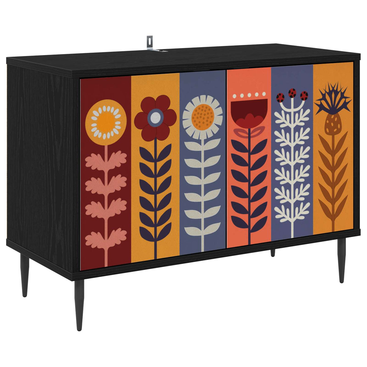 Tv-meubel ESSEN 69 x 33 x 50,5 cm Zwart eiken Bewerkt hout is nu te koop bij PeponiXL, paradijselijk wonen!