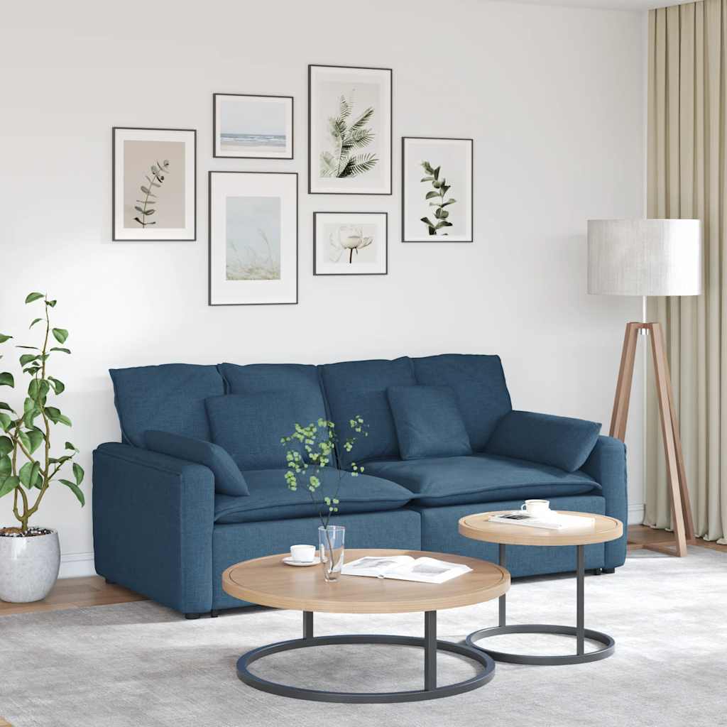 Modulaire bank met kussens blauw is nu te koop bij PeponiXL, paradijselijk wonen!