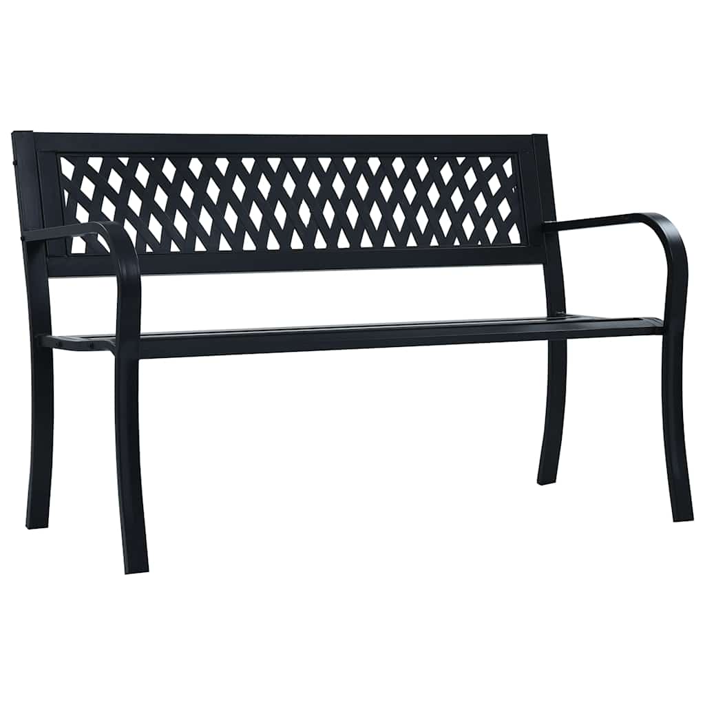 Tuinbank 125 cm staal zwart is nu te koop bij PeponiXL, paradijselijk wonen!