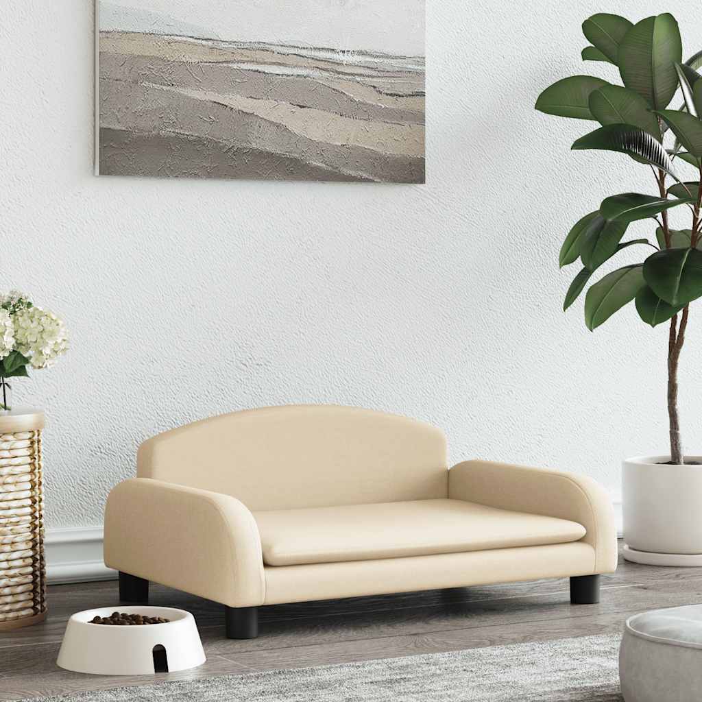 Hondenmand 70x45x30 cm stof crèmekleurig is nu te koop bij PeponiXL, paradijselijk wonen!