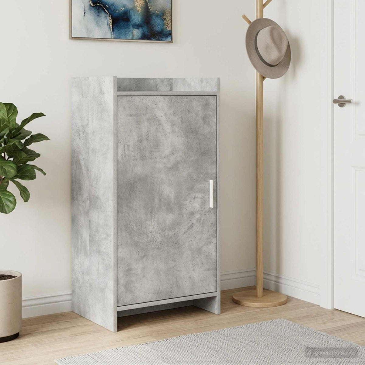 Schoenenkast met opslag Betongrijs 48 x 36 x 92 cm Bewerkt hout is nu te koop bij PeponiXL, paradijselijk wonen!