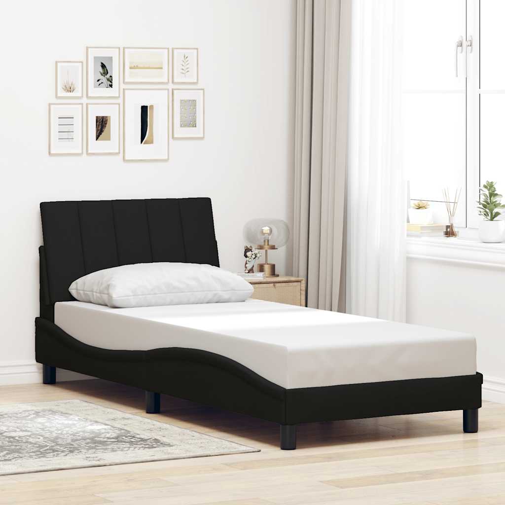Bedframe zonder matras "Hanko" 90x200 cm stof zwart is nu te koop bij PeponiXL, paradijselijk wonen!