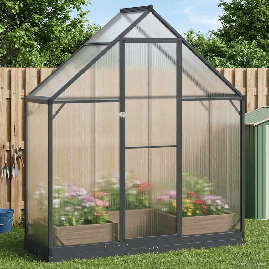 Tuin Serre met de deur Antracietkleurig 183,5 x 63,5 x 207 cm is nu te koop bij PeponiXL, paradijselijk wonen!