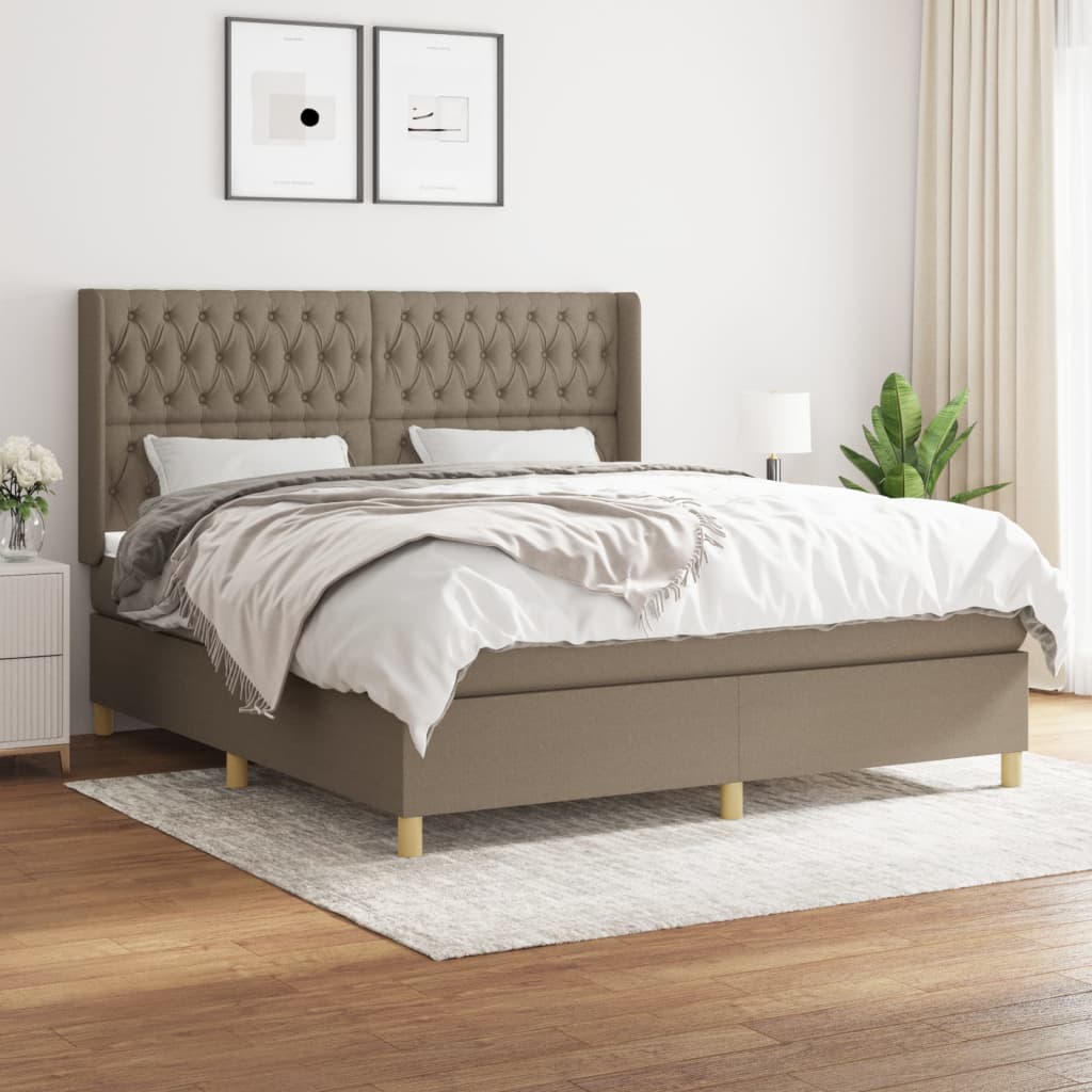 Boxspring met matras stof taupe 180x200 cm is nu te koop bij PeponiXL, paradijselijk wonen!